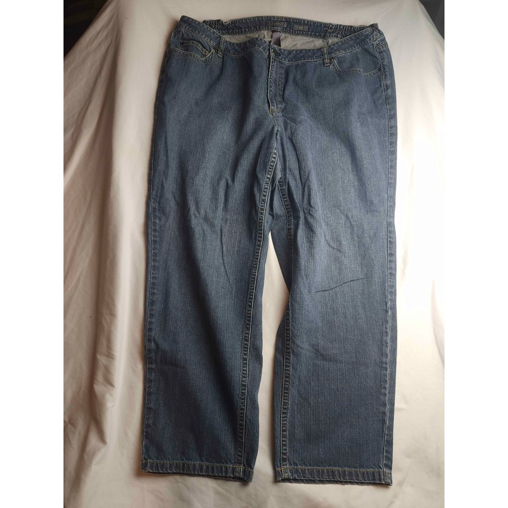 Liz Claiborne Jeans Womens 22W Blue Mid Wash Denim Straight Leg Preppy Classic